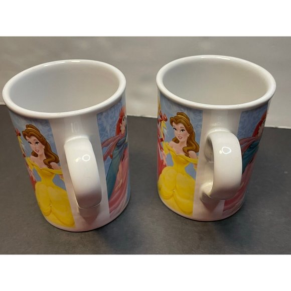 Disney Princess coffee mug cup 2008 Holiday Christmas set of 2 - Picture 6 of 9